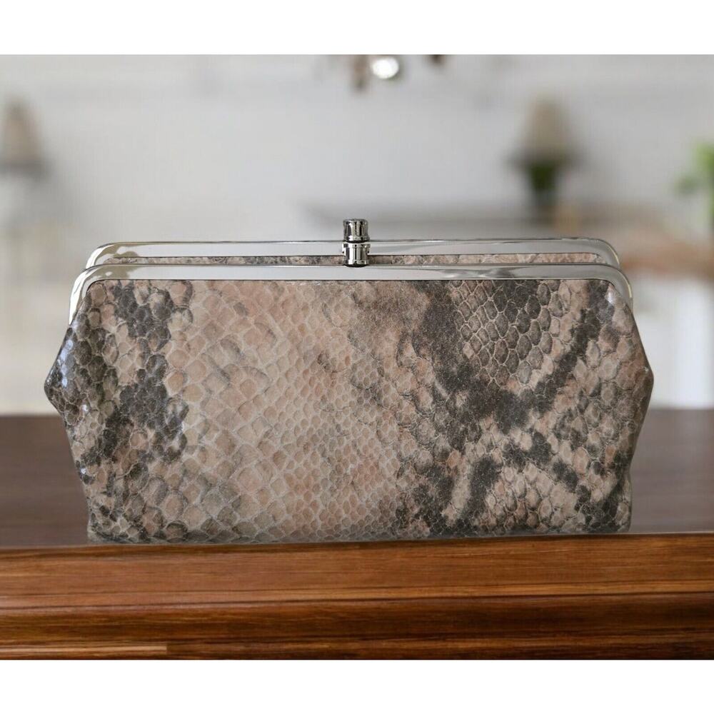 Hobo Lauren Snake Print Leather Clutch